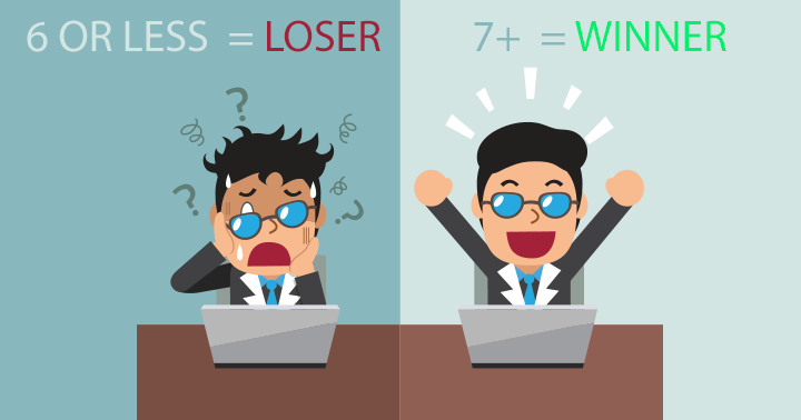 Banner for Anything below 7 you are considered a Loser