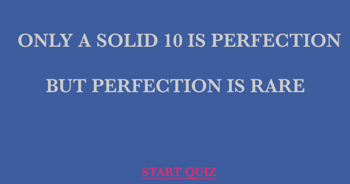 Banner for Perfection is rare