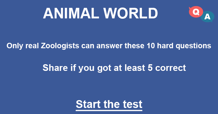 Banner for 10 questions about the animal world