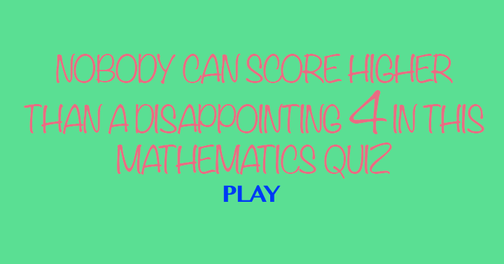 Banner for Maybe if you are good with numbers, you will stand a chance!