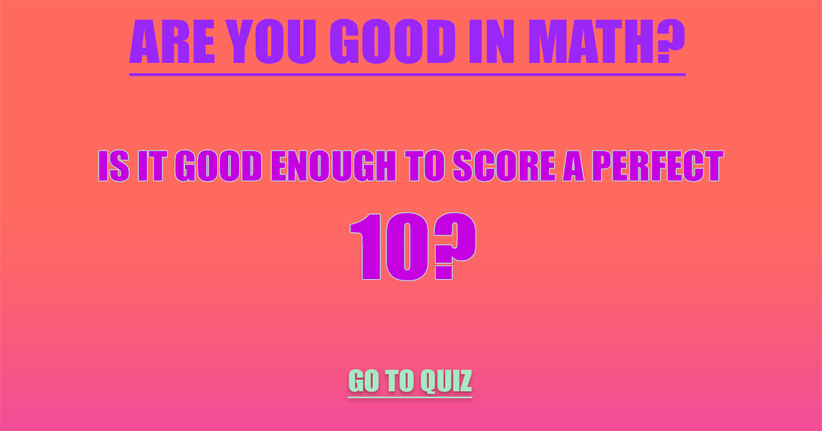 Banner for Mathematics Quiz