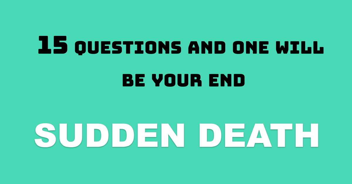 Banner for 15 questions and one will be your end