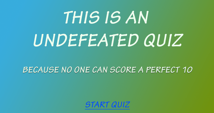 Banner for This quiz is undefeated