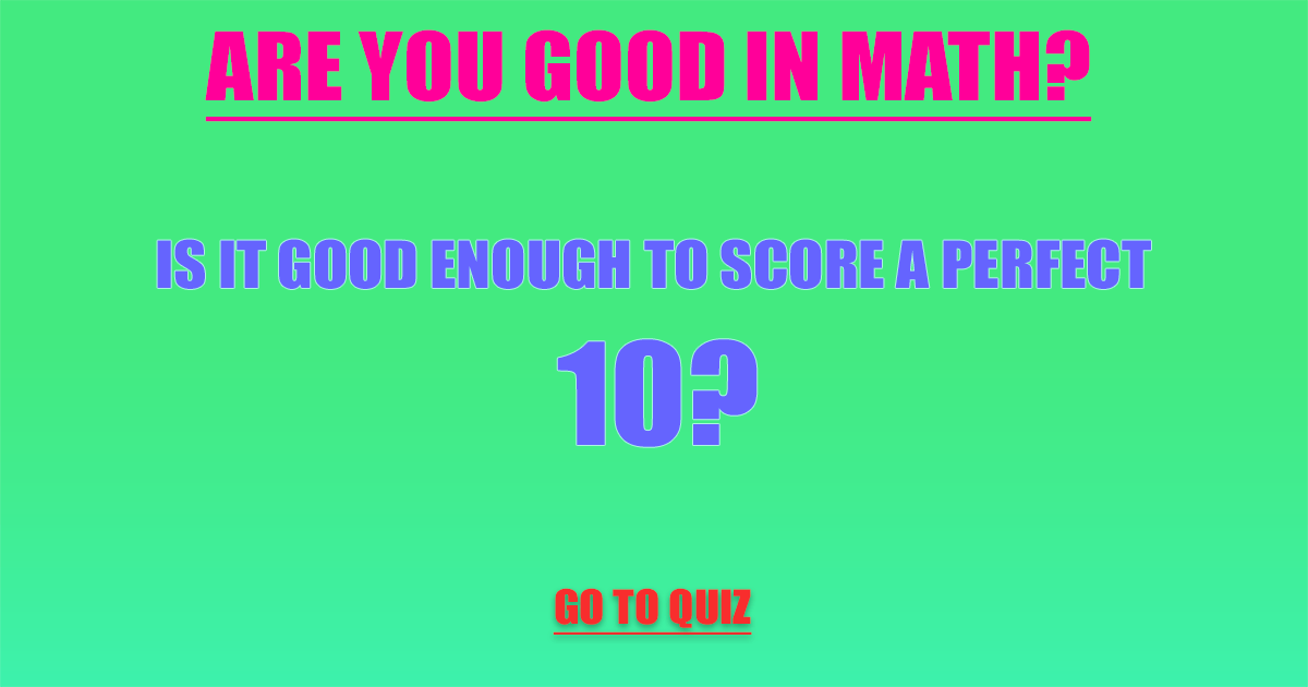 Banner for Mathematics Quiz
