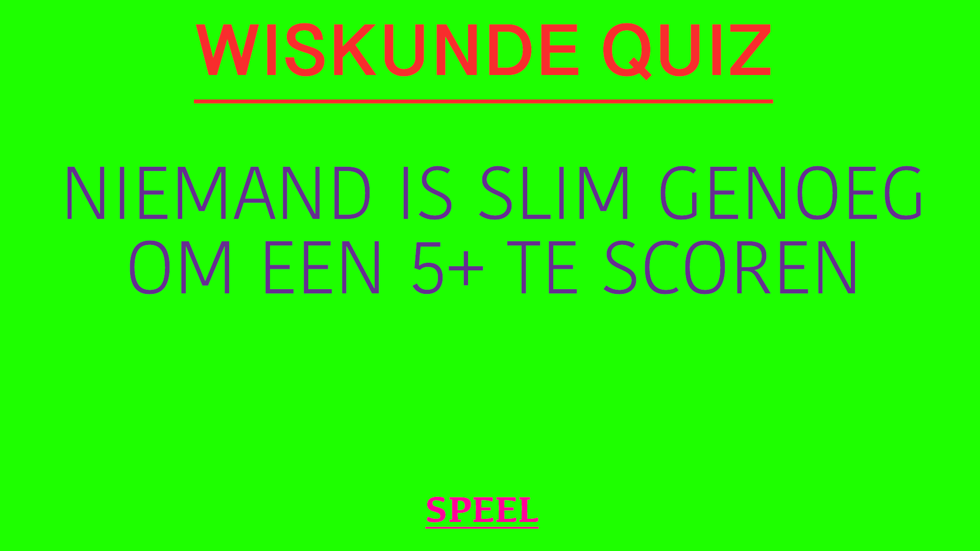 Banner for Wiskunde Quiz