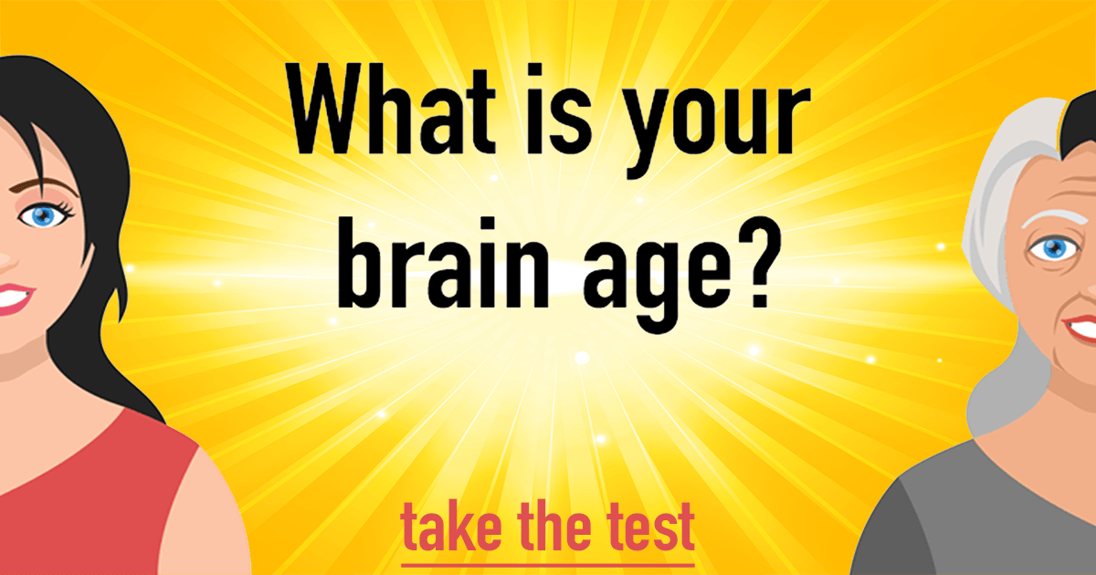 Banner for Test your brain's age with these 10 questions.