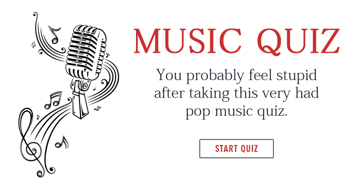 Banner for Failing the pop music quiz doesn't imply you're stupid; the majority of people also failed.