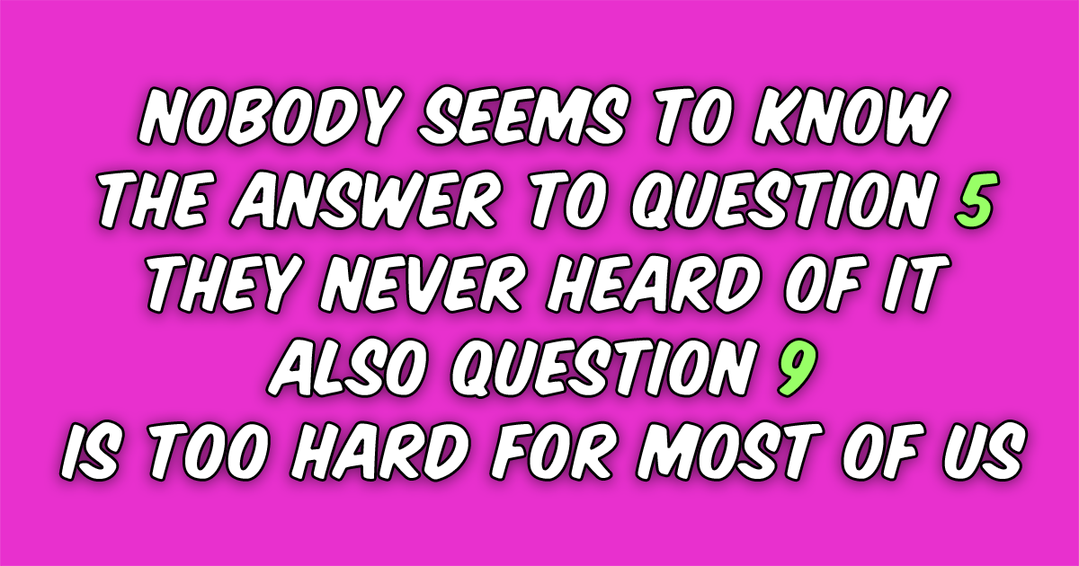 Banner for Most of you will find this quiz excessively difficult.