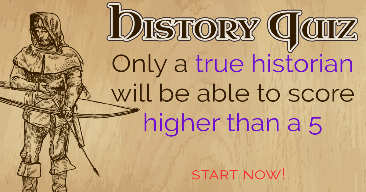 Banner for History Quiz that poses a challenge.