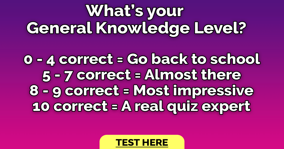 Banner for Challenging General Knowledge Quiz