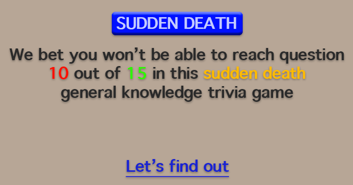 Banner for This sudden death quiz should be approached with caution.