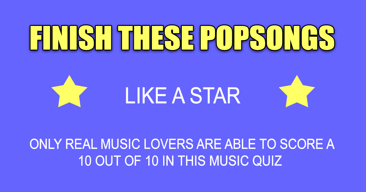 Banner for 10 well-known songs with 10 incomplete titles.