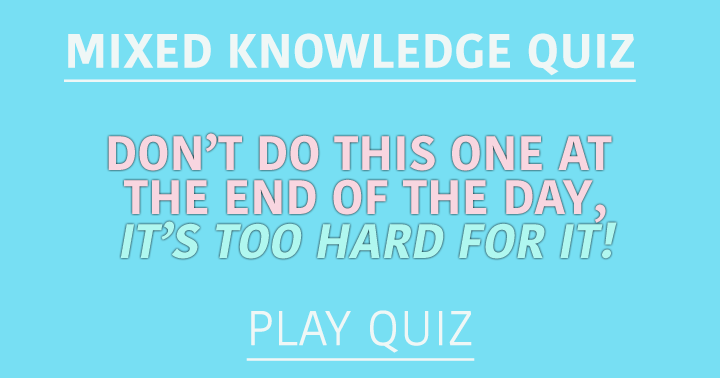 Banner for Quiz with a variety of questions.
