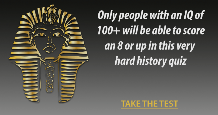Banner for History quiz tailored for individuals with an above-average intelligence quotient.
