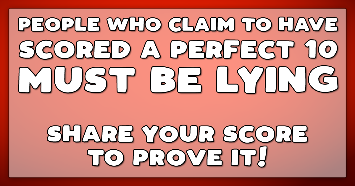 Banner for Let's hope you score a perfect 10. Share if you did!