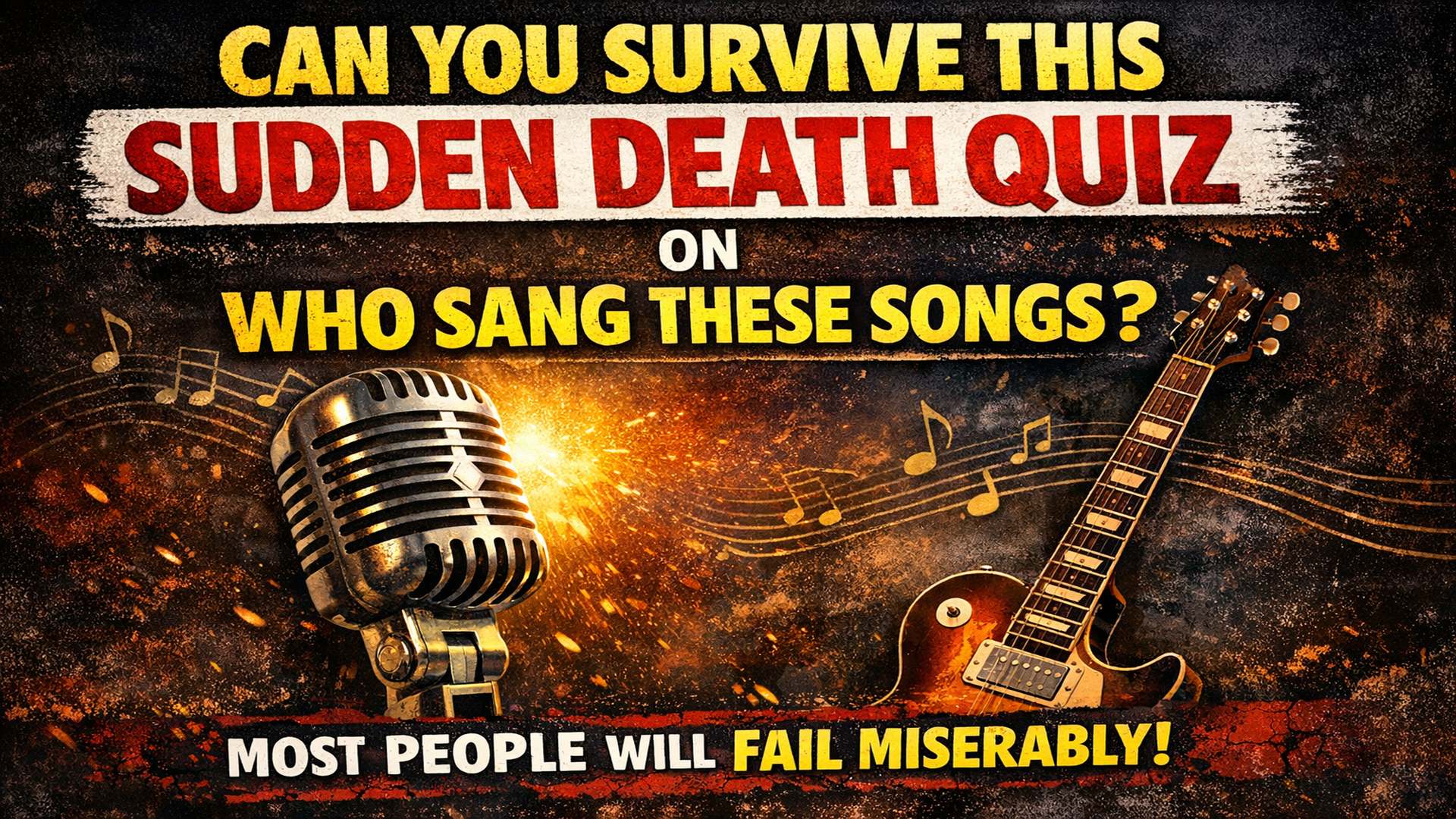 Banner for Can You Survive This Sudden Death Quiz on Who Sang These Songs?