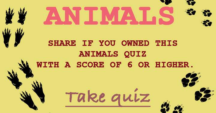 Banner for Try to score a 6 or higher in this Animals quiz!