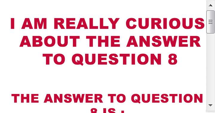 Banner for Are you aware of the solution to question 8?