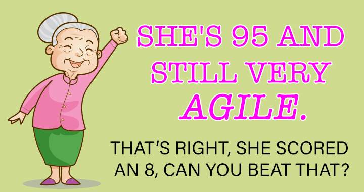 Banner for She's 95 and still very agile!