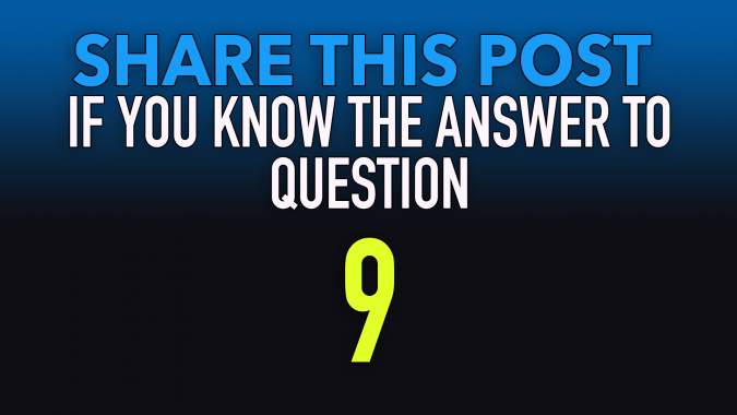 Banner for Do you know the answer to question 9?